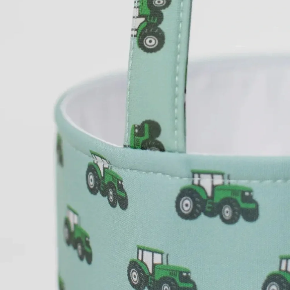 Green Tractor John Deere Print Easter Bucket / Toy Storage